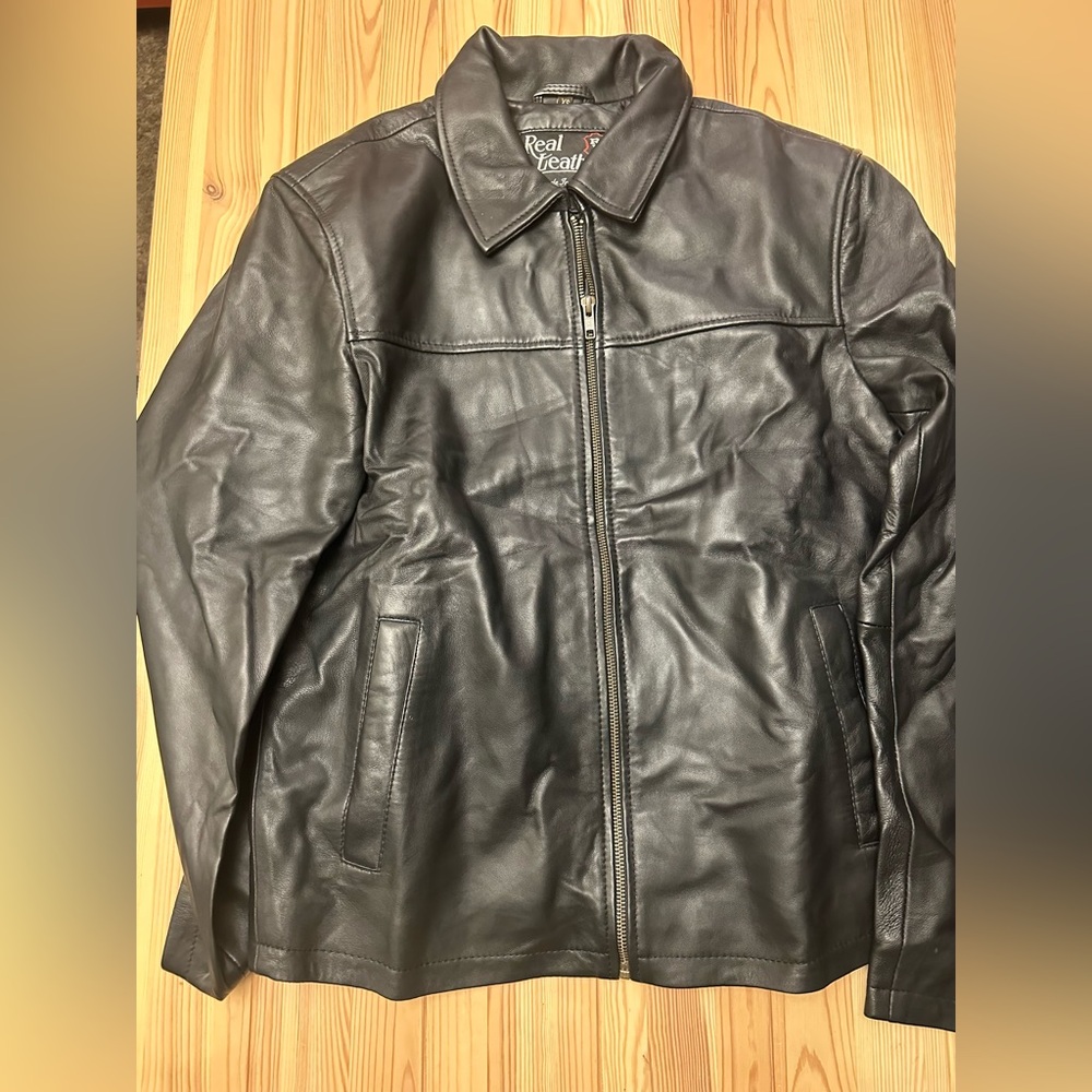 Real Leather Black Jacket XS